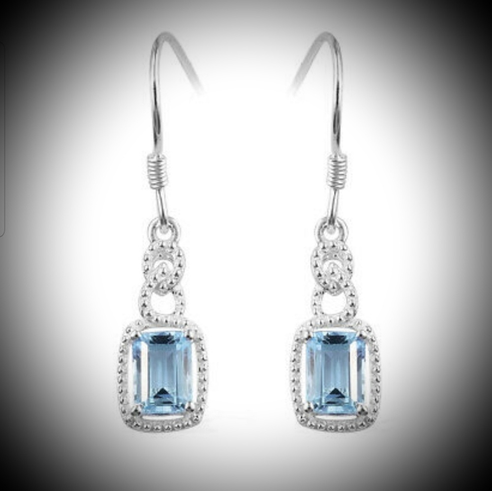 Sterling Silver Blue Topaz Earrings
